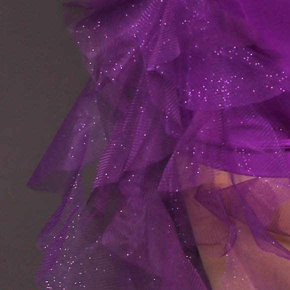 Weissman Jazz Dance Costume Asymetrical Purple Sequin Biketard - Picture 3 of 5